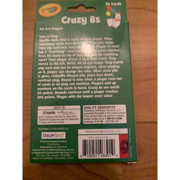 Crayola Crazy 8's Card Game 36 Cards - Picture 9 of 10